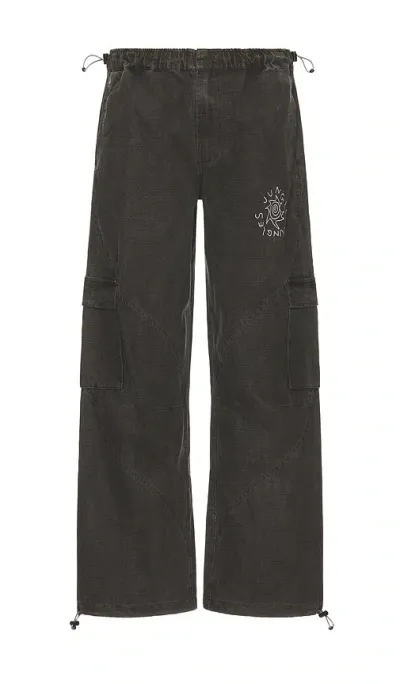 Jungles Washed Ripstop Parachute Pant In Grey