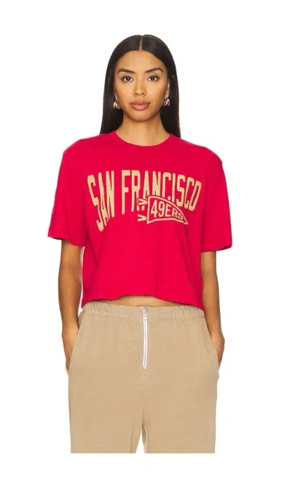 Junk Food 49ers Dual Threat Mock Neck Crop Tee In 레드