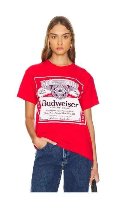 Junk Food Budweiser Label King Of Beers Tee In Red