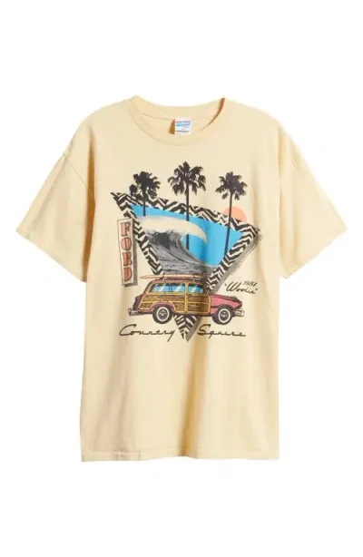 Junk Food Ford 1951 Woodie Cotton Graphic T-shirt In Vegas Gold