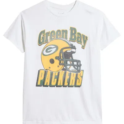 Junk Food Green Bay Packers Helmet Cotton Graphic T-shirt In White