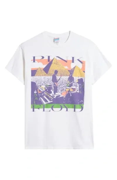 Junk Food Pink Floyd Pyramid Cotton Graphic T-shirt In White