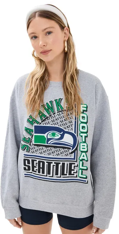 Junk Food Seahawks Backfield Crew Sweatshirt Heather Grey