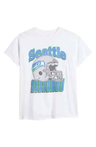 Junk Food Seattle Seahawks Helmet Cotton Graphic T-shirt In White