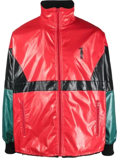 Junya Watanabe Colour-block Print Windbreaker In Red