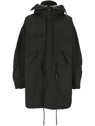 Junya Watanabe Man X C.p. Company Drawstring Parka In Black