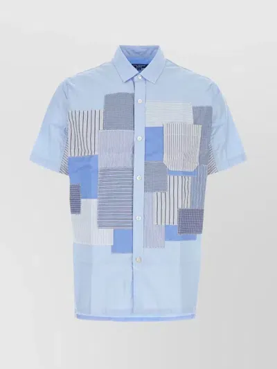 Junya Watanabe Striped Patchwork Cotton Shirt In Multicolor