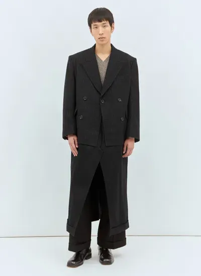 Junya Watanabe Tailored Coat With Contrast Panels In Black