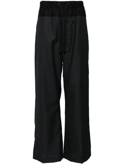 Junya Watanabe Wool Stripe Pants In Gray