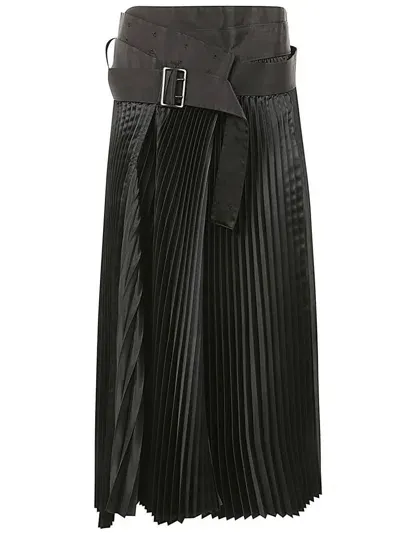 Junya Watanabe X Comme Des Garçons Pleated Long Skirt Clothing In Black