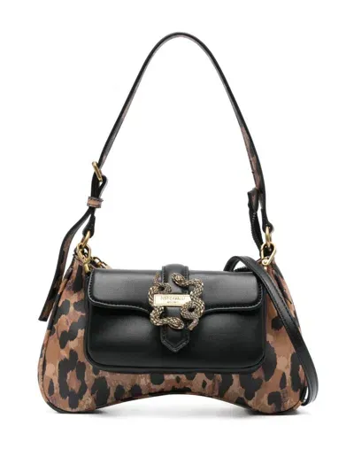 Just Cavalli Animal-print Shoulder Bag In 黑色