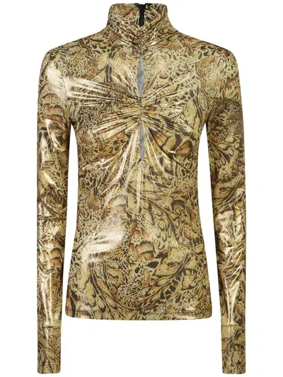 Just Cavalli Animal-print Top In Yellow