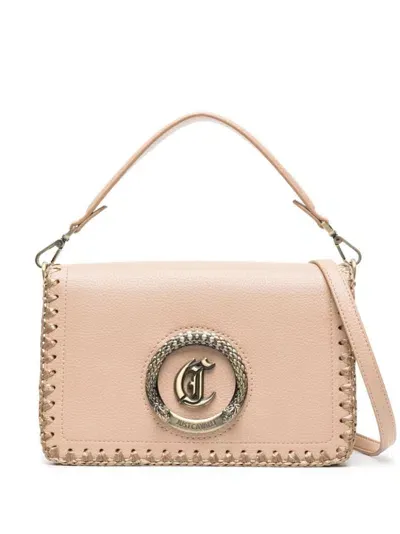 Just Cavalli Faux-leather Metallic-snake Shoulder Bag In Neutrals