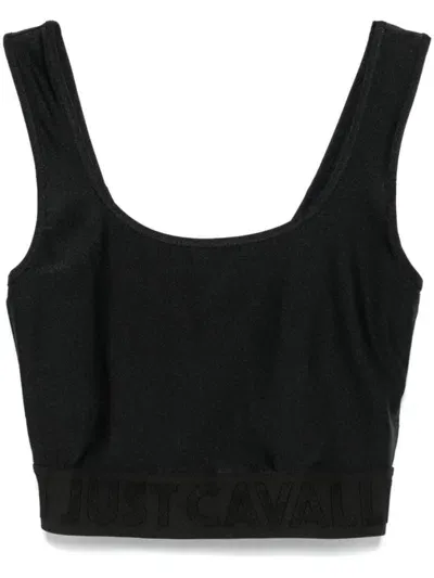 Just Cavalli Crop Top In Black