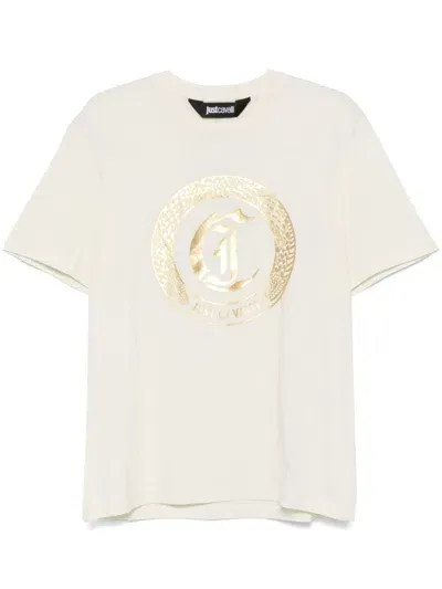 Just Cavalli Ghotic Logo-print T-shirt In White