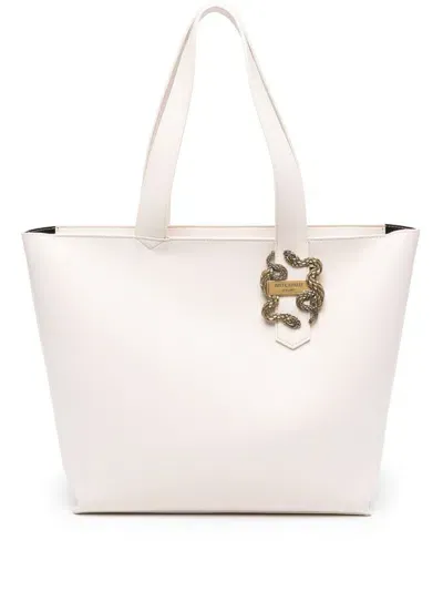 Just Cavalli Iconic-snake Tote Bag In Neutrals