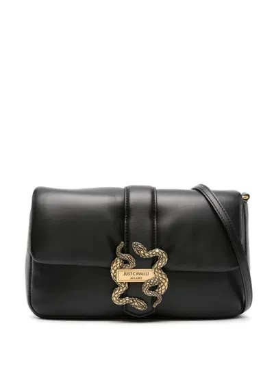 Just Cavalli Iconic Snakes-plaque Tote Bag In Black