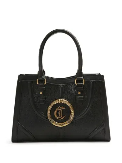 Just Cavalli Logo-appliqué Tote Bag In Schwarz