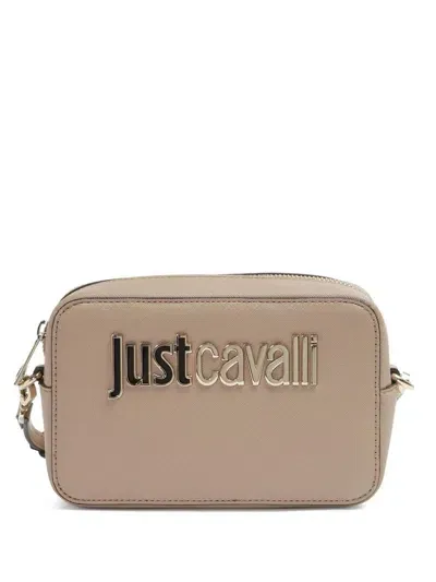 Just Cavalli Logo-lettering Crossbody Bag In Neutrals