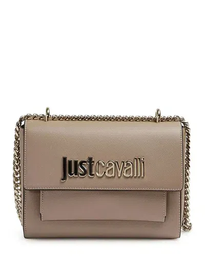 Just Cavalli Logo-lettering Crossbody Bag In Neutrals