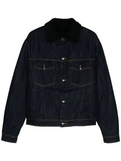 Just Cavalli Logo-lettering Denim Jacket In Blue