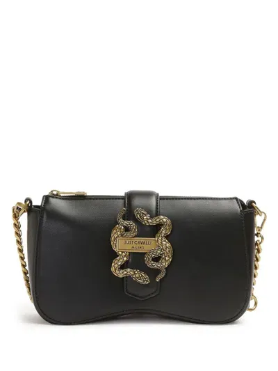 Just Cavalli Logo-plaque Crossbody Bag In Black