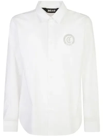 Just Cavalli Logo-embroidered Shirt In White