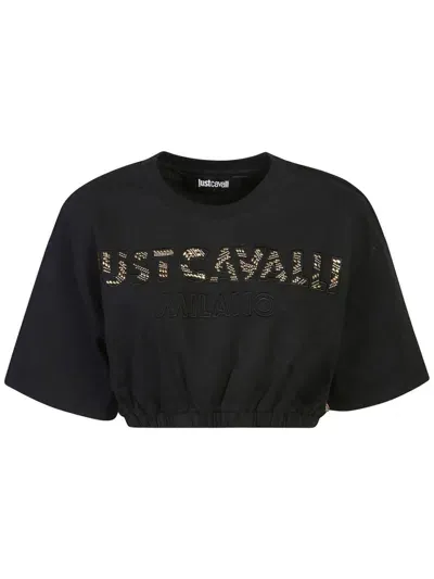 Just Cavalli Logo T-shirt In Black