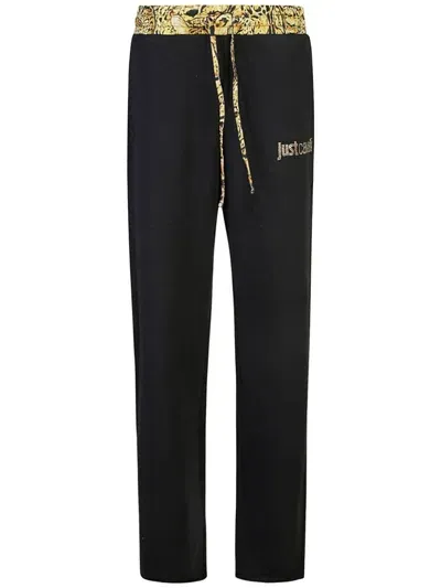 Just Cavalli Logo Track Pants In Black