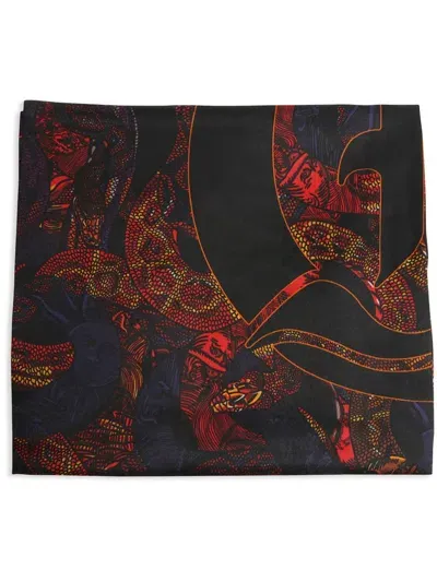 Just Cavalli Printed Scarf In Multicolour