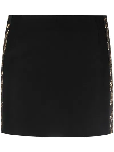 Just Cavalli Rhinestone-embellished Miniskirt In Black