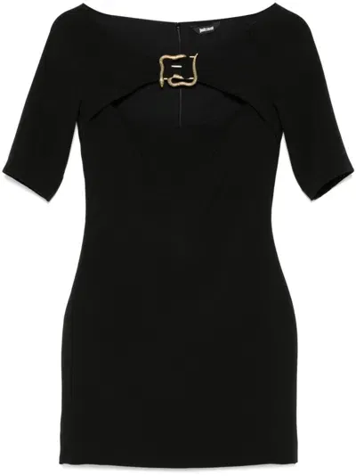 Just Cavalli Snake-detail Mini Dress In Black