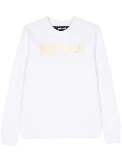 Just Cavalli Logo-print Cotton Sweatshirt In White