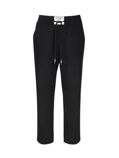 Just Cavalli Trousers In Elastic Fabric In Negro