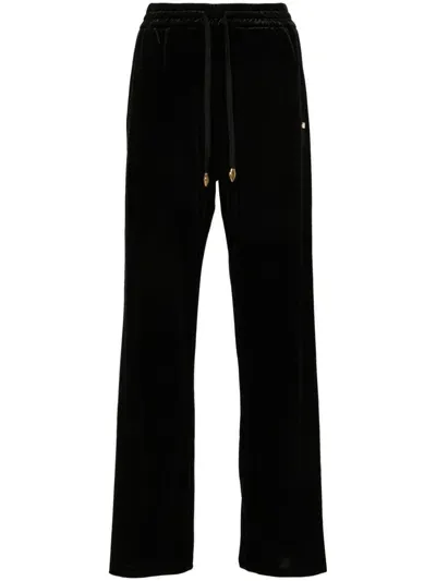 Just Cavalli Velvet Track Pants In Black