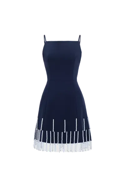 Justin Tong Shooting Star Mini Dress In Blue