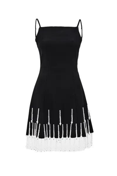 Justin Tong Shooting Star Mini Dress In Black