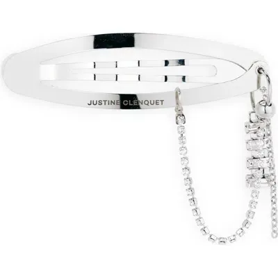 Justine Clenquet Chloe Crystal Barrette In Palladium