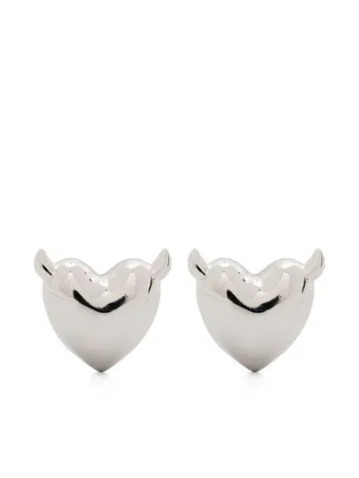 Justine Clenquet Devil Earrings In Metallic