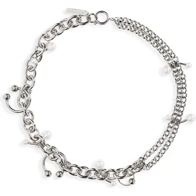 Justine Clenquet Silver Holly Necklace In Palladium