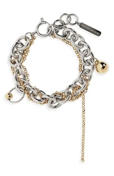 Justine Clenquet Lewis Two-tone Chain Charm Bracelet In Gold And Palladium