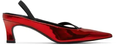 Justine Clenquet Red Sofia Slingback Heels