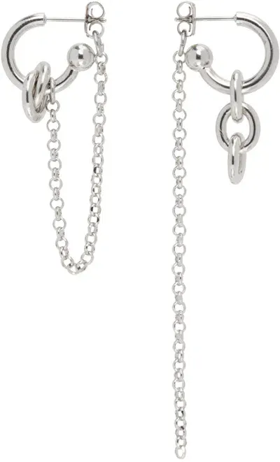 Justine Clenquet Silver Amon Earrings In Palladium