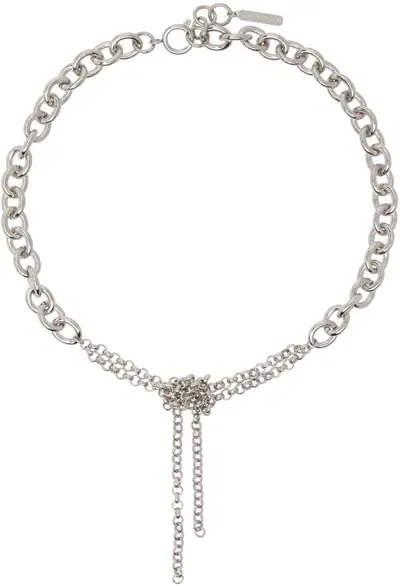 Justine Clenquet Silver Amon Necklace In Palladium