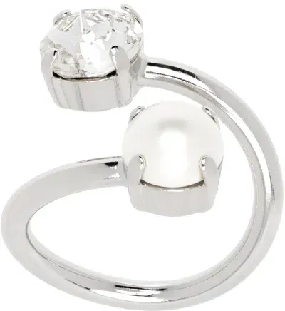 Justine Clenquet Silver Annie Ring In Palladium