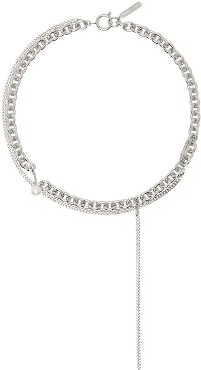 Justine Clenquet Silver Chase Necklace In Palladium