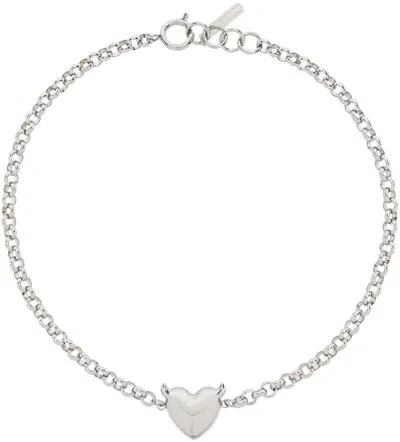 Justine Clenquet Silver Devil Necklace In Palladium