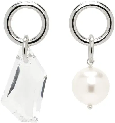 Justine Clenquet Silver Laura Earrings In Palladium