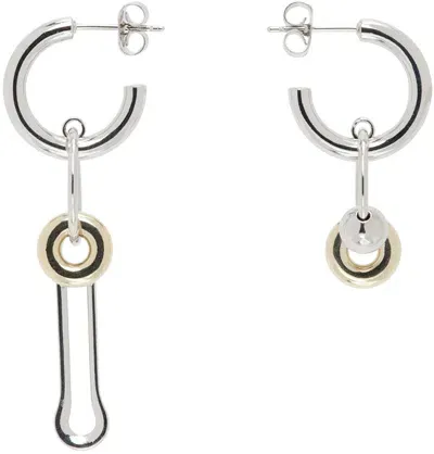 Justine Clenquet Silver Lea Earrings In Gold & Palladium