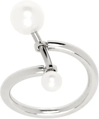 Justine Clenquet Silver Mindy Ring In Pearl